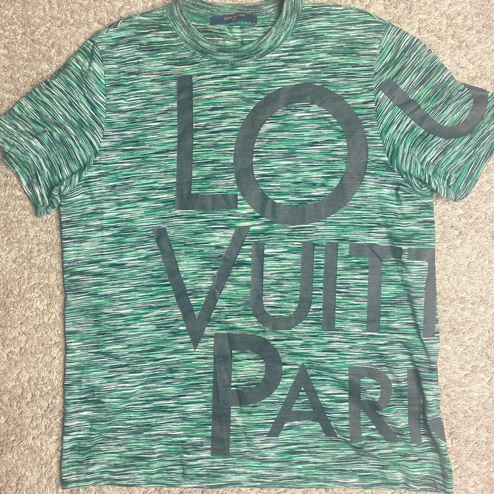 Louis Vuitton Green/Blue Striped T-Shirt